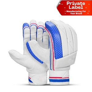 Gants de cricket à double face avec manchette en tissu, bande de poignet à boucle et fermeture sécurisée, haute flexibilité, doigts séparés - Product Image 1