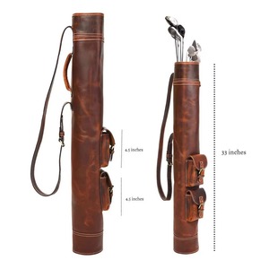 High Leather Golf Stand Polo Bags <b>Foldable</b> 9 Inch Lightweight Durable Quick Dry Portable 6-Way Golf <b>Cart</b> Leather Polo Golf Bags - Product Image 6