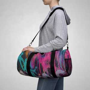 Sac de voyage décontracté grande capacité en polyester avec fermeture éclair, imprimé abstrait coloré, style Protect Style Apparel - Product Image 6