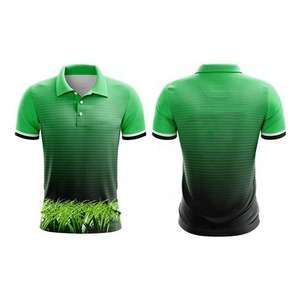 เสื้อโปโลผู้ชายไล่เฉดสีน้ำเงินขาว แขนสั้น แห้งเร็ว สปอร์ต ผ้าถักโพลีเอสเตอร์ - Product Image 3