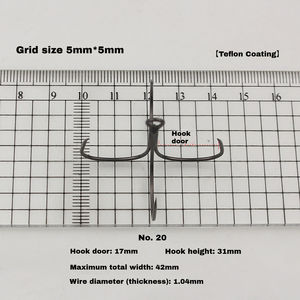Ensemble de quatre hameçons, Hameçon de pêche en mer profonde type Katana, Hameçon à quatre griffes agrandi, Hameçon jig sans ardillon, Hameçon de pêche en mer pour calamar par zuol - Product Image 2