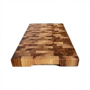 Planche à découper en bois d'acacia naturel rustique, durable, de forme rectangulaire, passe au lave-vaisselle, pour la préparation des aliments en cuisine, découpe des légumes - Product Image 5