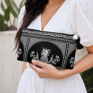 Pochette cosmétique en toile de coton imprimée sur mesure 23x14cm, sac à maquillage à fermeture éclair, vente en gros, OEM, ODM, fabricant de marques privées, exportateur, en vrac - Product Image 6