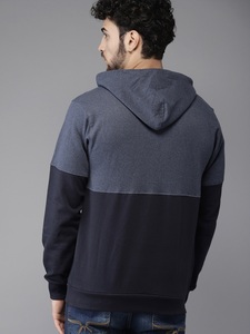 Sweat-shirt à capuche uni pour homme, coupe classique, décontracté, en coton tricoté, avec poche, pour l'automne - Product Image 5