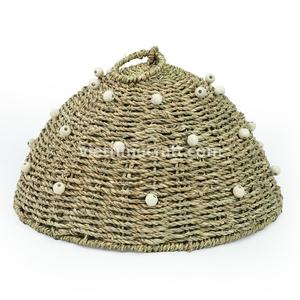 Cubierta de comida de algas marinas tejida ecológica con cuentas Protector de comida de mesa sostenible Producto de cocina al por mayor - Product Image 1