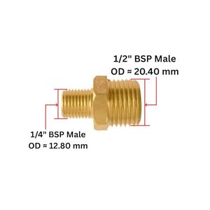 Conector reductor hexagonal de latón de alta calidad 1/4 x 1/2 BSP macho, reductor de tuberías 1/4 x 1/2 - Product Image 3