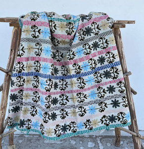 Handmade Vintage Suzani Kantha <b>Quilt</b> Colorful Floral Motif Hand Embroidered Cotton Reversible Boho Bedding <b>Throw</b> - Product Image 2