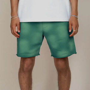 Shorts en toile personnalisés pour hommes, respirants, taille mi-haute élastique, logo vieilli, délavés à l'acide, entrejambe de 5 pouces, style décontracté urbain, très tendance - Product Image 6