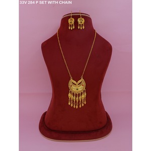 Ensemble collier et boucles d'oreilles plaqués or pour femmes, style koweïtien, collier et boucles d'oreilles arabes traditionnels, ensemble traditionnel des Émirats arabes unis - Product Image 5