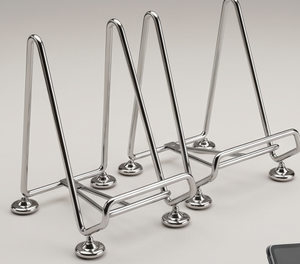 Elegant Stainless Steel <b>Plate</b> Storage Stand with Silver Polish Finish Perfect for Kitchenware and Tabletop Display <b>Rack</b> - Product Image 1