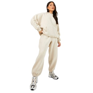 Conjunto de chándal de Jersey para mujer OEM, ropa deportiva personalizada, Sudadera con capucha y pantalón para mujer, fabricante de chándal de moda para Otoño e Invierno para mujer - Product Image 1