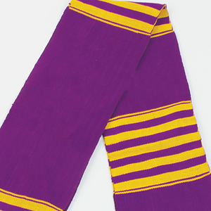 Estola de Graduación Kente Auténtica Tejida a Mano en Púrpura y Dorado, Doble Tejido, para Celebración del Patrimonio Cultural y la Ceremonia de Graduación - Product Image 5