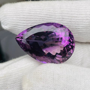 Ametyste naturelle taille poire 48,37 carats, grande taille, qualité AAA, avec lueur, belle couleur, coupe et polissage parfaits, à prix avantageux. - Product Image 3