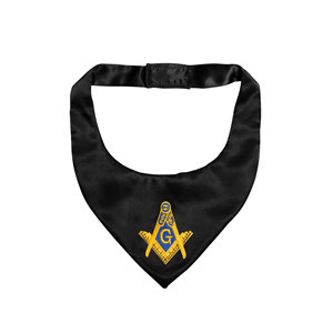 Cravate Maçonnique Maître Maçon avec Compas et Équerre Noire, Broderie Machine en Polyester, pour Fraternité Maçonnique - Product Image 1