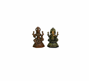Estatua de Latón de Lujo Lakshmi Ganesha Hecha a Mano, Ídolo Hindú para el Hogar, Templo y Pooja, Set de Estatuas de Latón de Lujo Lakshmi Ganesh - Product Image 4
