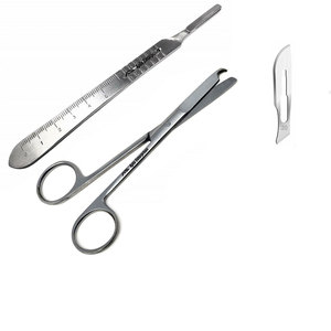 กรรไกรตัดไหมเย็บแผล 4.5 นิ้ว ด้ามจับแบบมีดผ่าตัด # ใบมีดผ่าตัดปลอดเชื้อ 4 10 ชิ้น ทำจากเหล็กกล้าไร้สนิม ได้รับการรับรองมาตรฐาน CE ทางการแพทย์ - Product Image 2