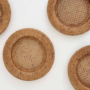 Vente en gros de dessous-de-plat ronds en rotin naturel tressé, fournisseur du Vietnam - Product Image 1
