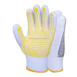 ถุงมือผ้าฝ้ายแบบใช้แล้วทิ้งสีขาวใส่สบายถุงมือพีวีซีมีจุดกันลื่นป้องกันไฟฟ้าสถิตย์สะดวกเพื่อความปลอดภัยทางการเกษตร - Product Image 4