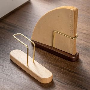 Minimal Wood Metal Napkin <b>Holder</b> Simple Base Wire Frame <b>Tissue</b> Organizer Tabletop <b>Kitchen</b> Dining Display Stand - Product Image 1