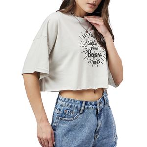 Camiseta Corta Oversize para Mujer, con Estampado Gráfico Personalizado, Estilo Casual Holgado, Top de Algodón, Venta al Por Mayor OEM - Product Image 1