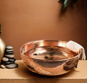 Bañera de Cobre Martillado Portátil de Lujo Alibaba Special Bowl Royal, Duradera, Hecha a Mano, para Spa, Pediluvio y Reflexología - Product Image 1
