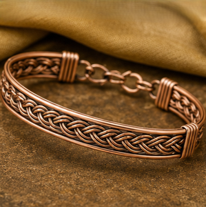 Artisanal Intertwined Loop Pure Copper Magnetic Health Wristband Metal Jewelry Exquisite Design Fashion <b>Accessory</b> - Product Image 5