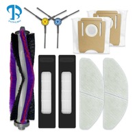 Kit de remplacement pour aspirateur robot Mideas S8 Plus / ThinkAir RV50 Pro : brosse principale, brosse latérale, filtre HEPA, sac à poussière, tampon de nettoyage