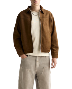 Custom Men's Heavyweight Cotton Canvas Work <b>Jacket</b> Premium OEM <b>Zip</b>-<b>Up</b> <b>Jacket</b> With Custom Logo - Product Image 3