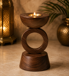 Brûleur à Bakhoor en Bois Fait Main, Porte-Encens Décoratif, Oud Arabe Mabkhara, Incrustation de Résine, Mosaïque en Laiton, Décoration Parfumée pour la Maison - Product Image 4