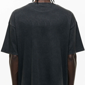 Camiseta de Manga Corta Negra para Hombre, Ajuste Perfecto, Estilo Casual, Tejido de Punto Jersey, Cuello Redondo, Color Sólido, Diseño Liso, Secado Rápido, Transpirable, 320g - Product Image 6