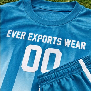 บริการ OEM เสื้อฟุตบอลสีเขียวอมฟ้าขาวลายทาง กางเกงขาสั้น และถุงเท้า MOQ ต่ำ สำหรับทีมเยาวชนและทีมผู้ใหญ่ สำหรับทีมโรงเรียนและทีมสโมสร - Product Image 3