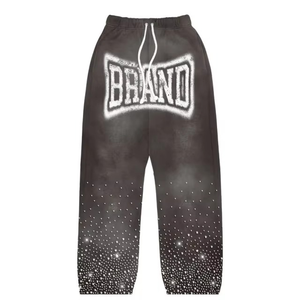 Custom Vintage Canvas Tech Fleece Cotton Sweat Suit Unisex Hooded Drawstring Jogger Plus Size Heavyweight Lace Printed Winter - Product Image 2