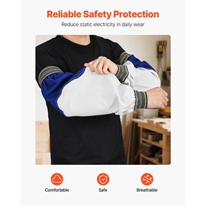 Manicotti Protettivi in Cotone FR con Pelle di Pecora per Saldatura, Resistenti al Calore e alle Fiamme, per Uomini e Donne, Ideali per Lavoratori - Product Image 4