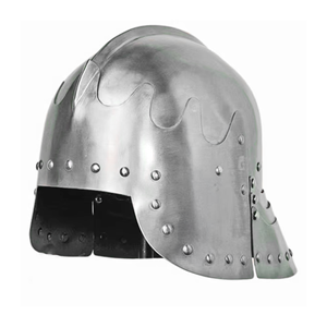 Casque de Sallet Gothique Artisanal en Acier Doux Réplique 18 Gauges Armure Médiévale Réenactement Historique - Product Image 1
