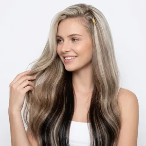 ผมแท้แบบยาวชนิด Remy สีน้ำตาลธรรมชาติไล่เฉดสีบลอนด์  ฐานไหมโปร่งแสง HD ผมดิบไม่ผ่านการแปรรูป  แบบเป็นมัด  ปรับแต่งขนาดได้ - Product Image 6