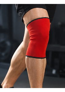 Genouillère tricotée rouge respirante à enfiler pour la musculation, protection unisexe pour adultes, toutes saisons - Product Image 3