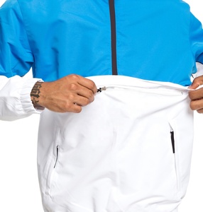 Veste imperméable décontractée de haute qualité, coupe-vent respirant personnalisé, col à capuche, blocs de couleur, tissu en nylon - Product Image 3