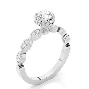 Bague de fiançailles en diamant de laboratoire de haute qualité, fabriquée à la main, bijoux de mariée, pour une utilisation en occasion spéciale, plaqué argent, luxe, 1 carat, taille brillant - Product Image 1