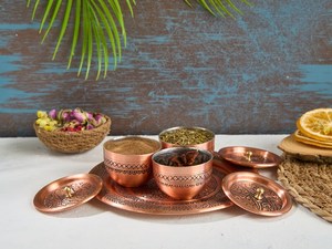 Handcrafted Hammered Copper Eco-Friendly Dishwasher Safe Spice Containers Lids Vintage Design Airtight Food <b>Storage</b> <b>Kitchen</b> Set - Product Image 2