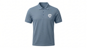 เสื้อโปโลแขนสั้นสีน้ำเงินสำหรับผู้ชาย ปักโลโก้ ผ้าโพลีเอสเตอร์เนื้อพิเก้ ระบายอากาศได้ดี ทรงปกติ สวมใส่สบาย - Product Image 1