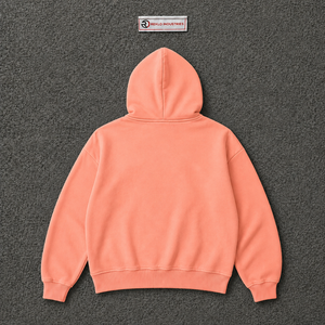 Sudadera con capucha extragrande rosa melocotón con cremallera completa y estampado gráfico Wake Up, estilo urbano informal para hombre - Product Image 6