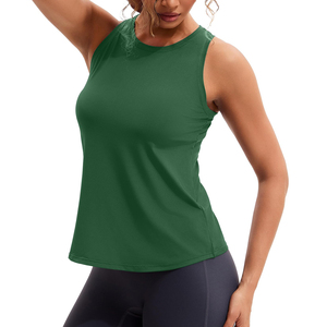 Women's Green Sleeveless <b>Tank</b> <b>Top</b> Solid Color Crew Neck <b>Knitted</b> Casual Wear Breathable Spandex Polyester - Product Image 3