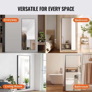 Extra Large 71 X 31 <b>Rectangle</b> Tempered Glass Aluminum Alloy Full-Length <b>Wall</b> <b>Mirror</b> Hanging or Leaning Standing Option - Product Image 6