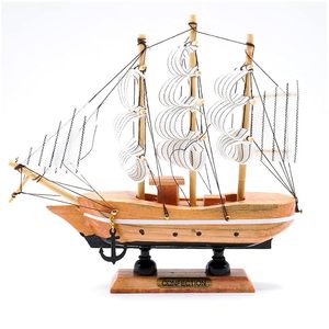 Modèle de bateau à voile en bois antique, objet décoratif pour la maison, le bureau, la table, réplique de bateau nautique, objet de collection - Product Image 1