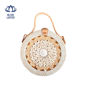 HIGH QUALITY Sustainable Durable Rattan Handbag Best Selling Fashionable Eco Friendly Woven Summer <b>Beach</b> <b>Bag</b> <b>Large</b> Capacity - Product Image 1