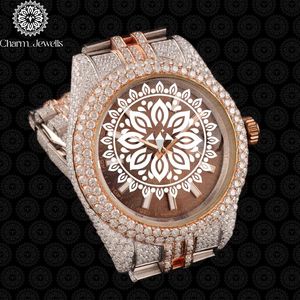 Charm_Jewells Luxury Women's <b>Diamond</b> <b>Watch</b> 42mm Round Analog Quartz Sapphire Crystal Stainless Steel Folding Clasp - Product Image 4