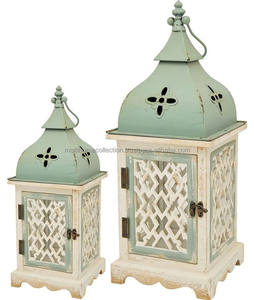 Decoración de mesa Colgante diseño del hogar Linterna Vela de madera Linterna Linternas decorativas coloridas personalizadas a precios bajos - Product Image 1