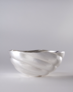 Bol décoratif rond en métal élégant, en forme de coquille d'huître, argenté, pour centre de table, décoration intérieure, décoration de bureau - Product Image 4