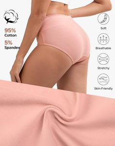 Ropa Interior Femenina de Cintura Alta, Algodón y Elastano, Transpirable, de Secado Rápido, Ecológica, para Uso Diario, con Lazo Decorativo y Logotipo Personalizado - Product Image 5