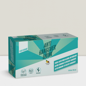 นวัตกรรมโซลูชั่นด้านการดูแลสุขภาพ อาหารเสริมชนิดน้ำในกระป๋องโลหะ เครื่องดื่มแก้แฮงค์ (AHD) ช่วยให้ตื่นขึ้นจากอาการเมาค้าง - Product Image 2